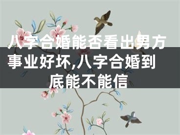 八字合婚能否看出男方事业好坏,八字合婚到底能不能信