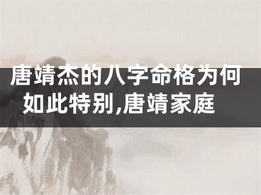 唐靖杰的八字命格为何如此特别,唐靖家庭