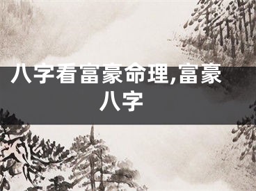 八字看富豪命理,富豪 八字