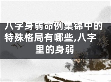 八字身弱命例集锦中的特殊格局有哪些,八字里的身弱