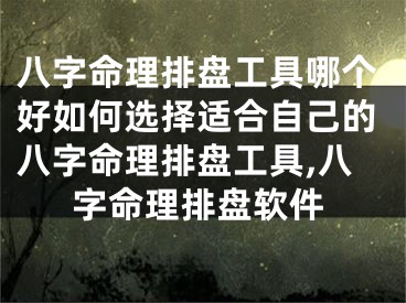 八字命理排盘工具哪个好如何选择适合自己的八字命理排盘工具,八字命理排盘软件