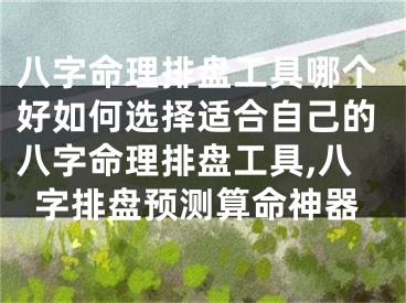 八字命理排盘工具哪个好如何选择适合自己的八字命理排盘工具,八字排盘预测算命神器
