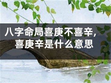 八字命局喜庚不喜辛,喜庚辛是什么意思
