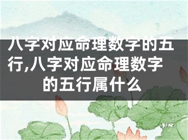 八字对应命理数字的五行,八字对应命理数字的五行属什么