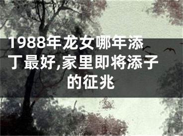 1988年龙女哪年添丁最好,家里即将添子的征兆