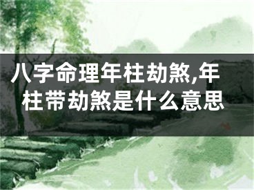 八字命理年柱劫煞,年柱带劫煞是什么意思