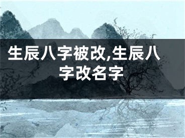生辰八字被改,生辰八字改名字