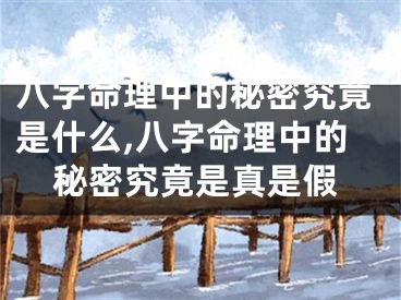 八字命理中的秘密究竟是什么,八字命理中的秘密究竟是真是假
