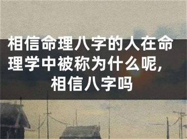 相信命理八字的人在命理学中被称为什么呢,相信八字吗