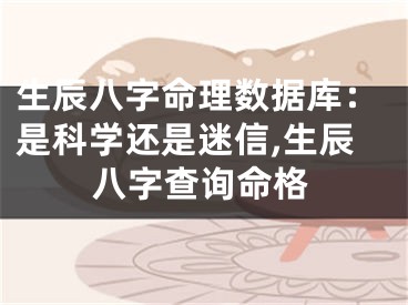 生辰八字命理数据库：是科学还是迷信,生辰八字查询命格