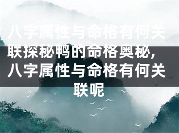八字属性与命格有何关联探秘鸭的命格奥秘,八字属性与命格有何关联呢