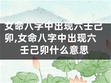 女命八字中出现六壬己卯,女命八字中出现六壬己卯什么意思