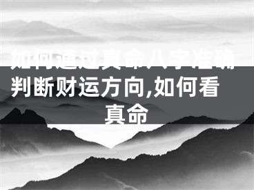 如何通过真命八字准确判断财运方向,如何看真命