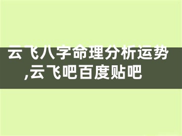 云飞八字命理分析运势,云飞吧百度贴吧