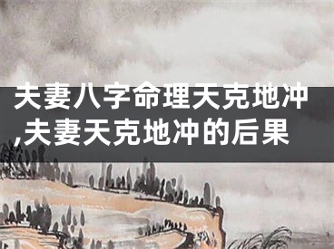 夫妻八字命理天克地冲,夫妻天克地冲的后果