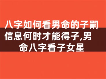 八字如何看男命的子嗣信息何时才能得子,男命八字看子女星