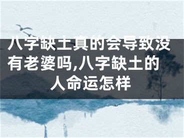 八字缺土真的会导致没有老婆吗,八字缺土的人命运怎样