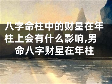 八字命柱中的财星在年柱上会有什么影响,男命八字财星在年柱