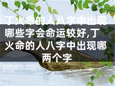 丁火命的人八字中出现哪些字会命运较好,丁火命的人八字中出现哪两个字