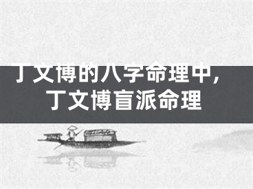 丁文博的八字命理中,丁文博盲派命理