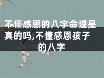 不懂感恩的八字命理是真的吗,不懂感恩孩子的八字