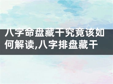 八字命盘藏干究竟该如何解读,八字排盘藏干