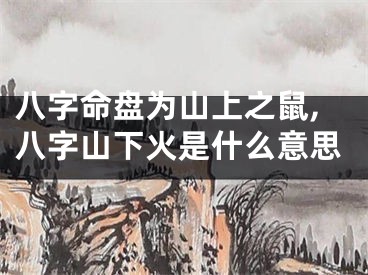 八字命盘为山上之鼠,八字山下火是什么意思