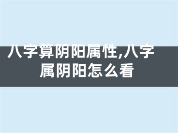 八字算阴阳属性,八字属阴阳怎么看