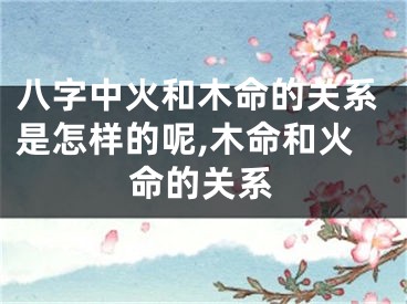 八字中火和木命的关系是怎样的呢,木命和火命的关系
