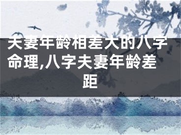 夫妻年龄相差大的八字命理,八字夫妻年龄差距