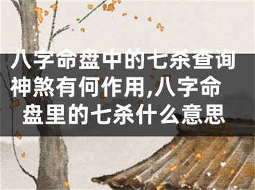 八字命盘中的七杀查询神煞有何作用,八字命盘里的七杀什么意思