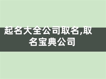 起名大全公司取名,取名宝典公司