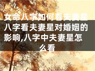 女命八字如何看夫妻星八字看夫妻星对婚姻的影响,八字中夫妻星怎么看
