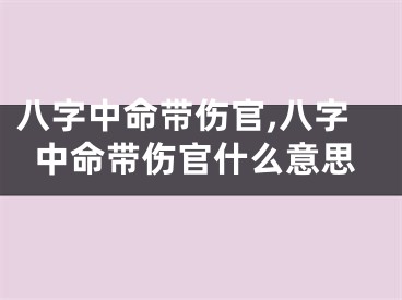 八字中命带伤官,八字中命带伤官什么意思