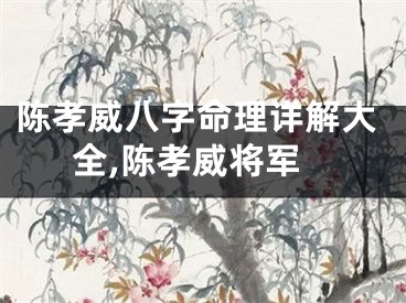 陈孝威八字命理详解大全,陈孝威将军