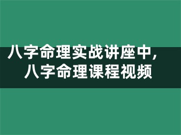 八字命理实战讲座中,八字命理课程视频