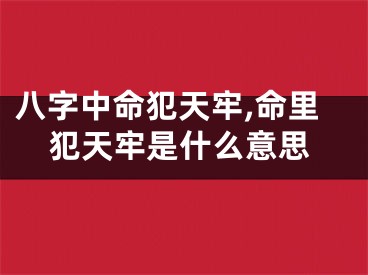 八字中命犯天牢,命里犯天牢是什么意思