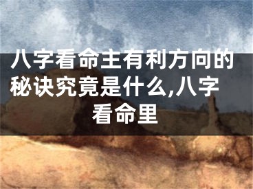 八字看命主有利方向的秘诀究竟是什么,八字看命里