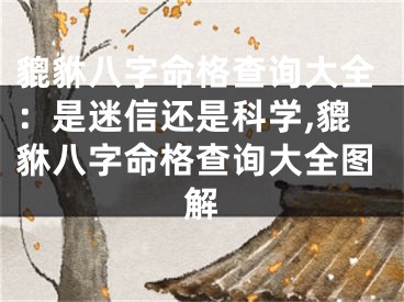 貔貅八字命格查询大全：是迷信还是科学,貔貅八字命格查询大全图解