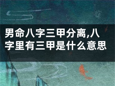 男命八字三甲分离,八字里有三甲是什么意思