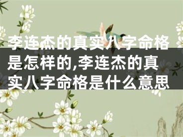 李连杰的真实八字命格是怎样的,李连杰的真实八字命格是什么意思