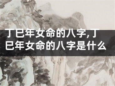 丁巳年女命的八字,丁巳年女命的八字是什么