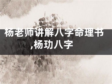 杨老师讲解八字命理书,杨玏八字