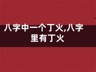 八字中一个丁火,八字里有丁火
