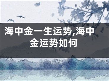 海中金一生运势,海中金运势如何