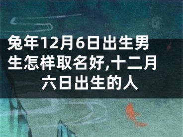 兔年12月6日出生男生怎样取名好,十二月六日出生的人