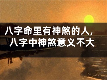 八字命里有神煞的人,八字中神煞意义不大
