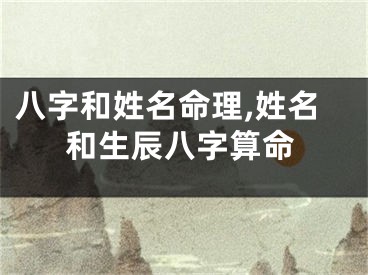 八字和姓名命理,姓名和生辰八字算命