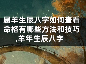 属羊生辰八字如何查看命格有哪些方法和技巧,羊年生辰八字