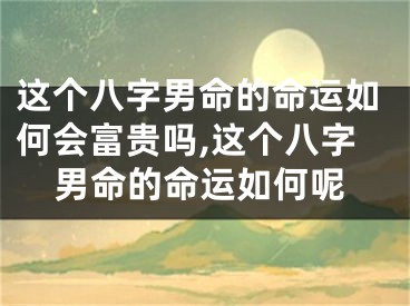 这个八字男命的命运如何会富贵吗,这个八字男命的命运如何呢